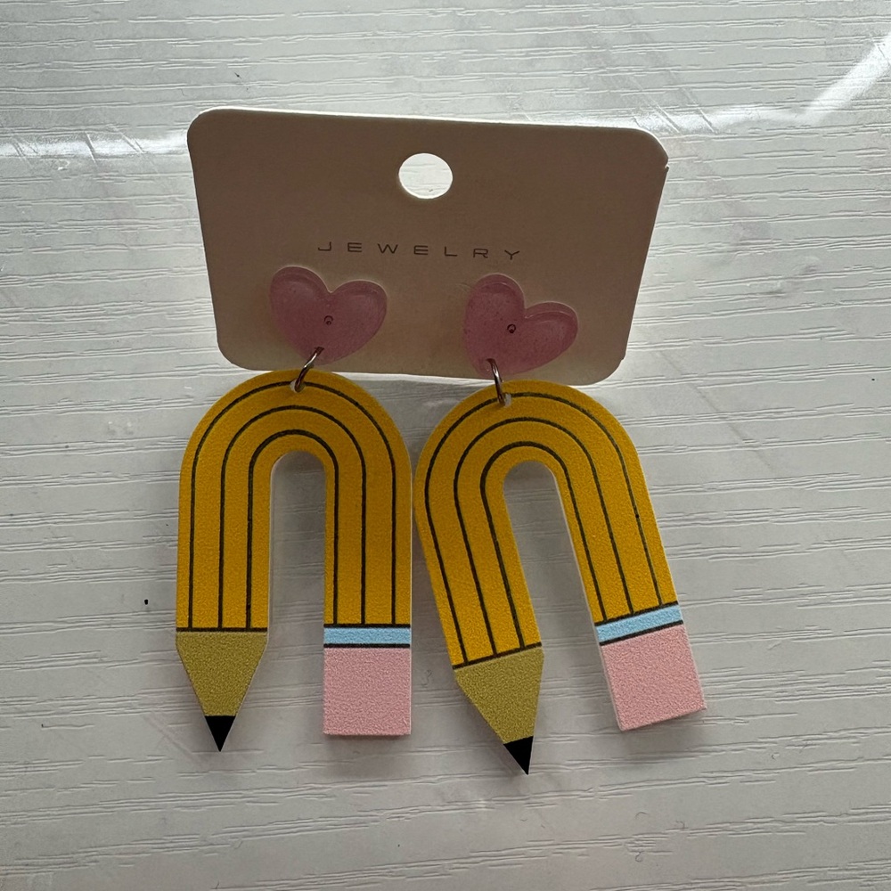 Yellow Pencil Earrings
